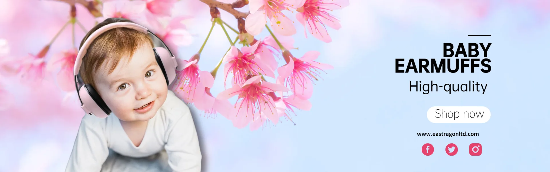 Baby protective earmuffs in pink